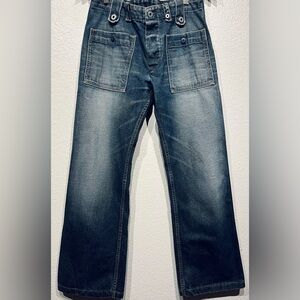 RARE! Vintage Diesel Cardiel Denim Faded Dark Wash Blue Jeans with Patch Pockets